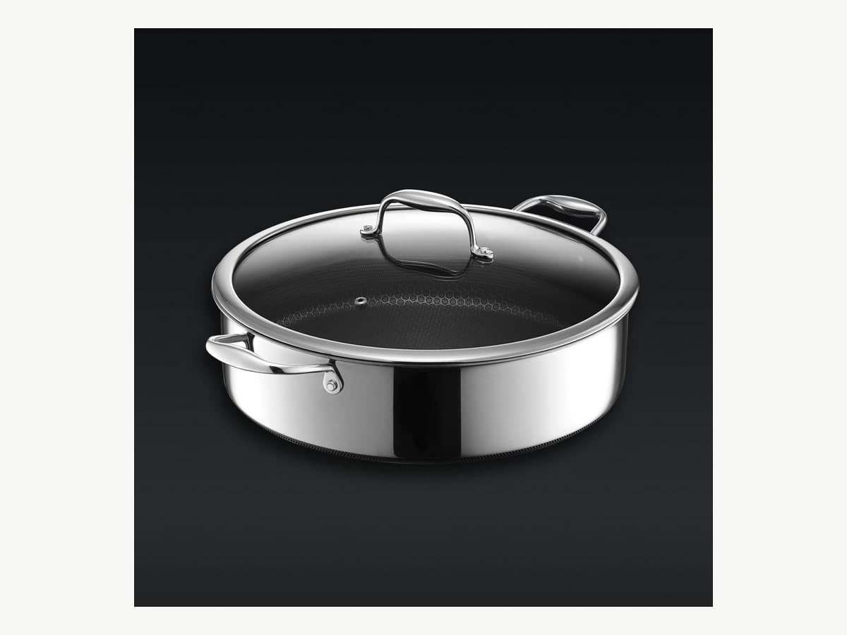 Hybrid Deep Sauté Pan/Chicken Fryer with Lid, 7-Qt